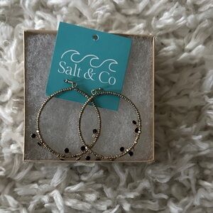 Salt + Cove Gold Earrings with Black Accents